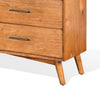 Amy 60"  Wide Dresser | 6 Drawers | Angled Legs | Brown Solid Wood
