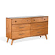 Amy 60"  Wide Dresser | 6 Drawers | Angled Legs | Brown Solid Wood