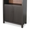 Xeny Arched Display Cabinet | 3 Shelves w 2 Doors | Black Mahogany Wood BM339918