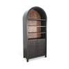 Xeny Arched Display Cabinet | 3 Shelves w 2 Doors | Black Mahogany Wood
