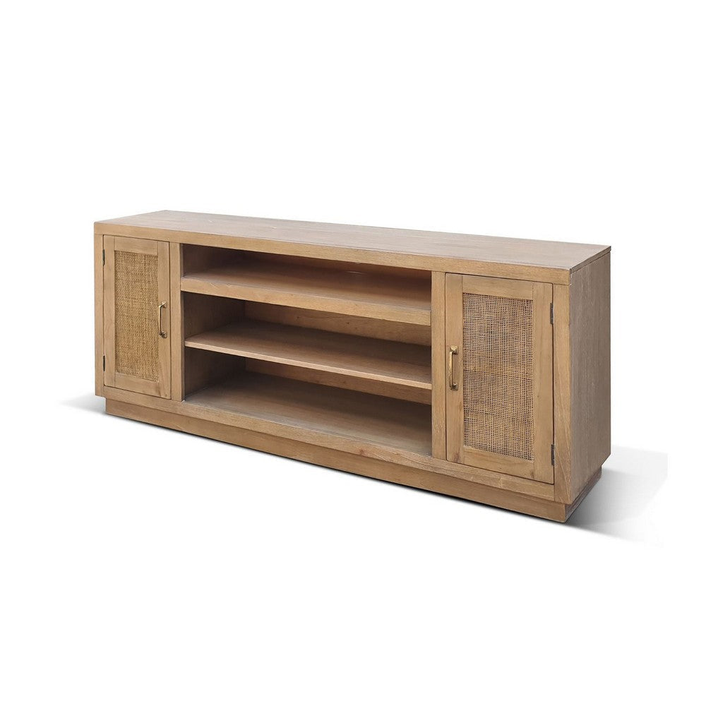 Ryle TV Media Entertainment Console | 78’’ | Open Shelves 2 Doors | Brown BM339923