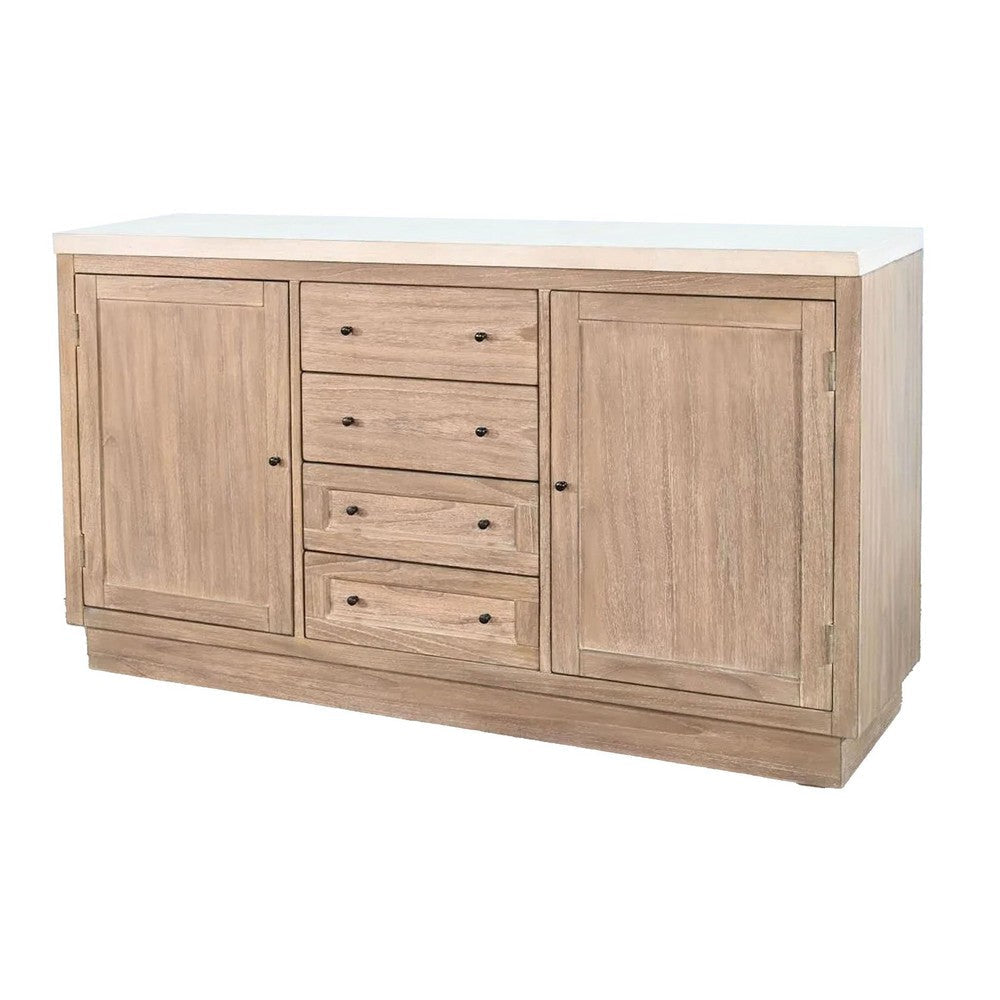 Dilly Sideboard Buffet Cabinet | 60’’ | 4 Drawers 2 Doors | Gray Top BM339924