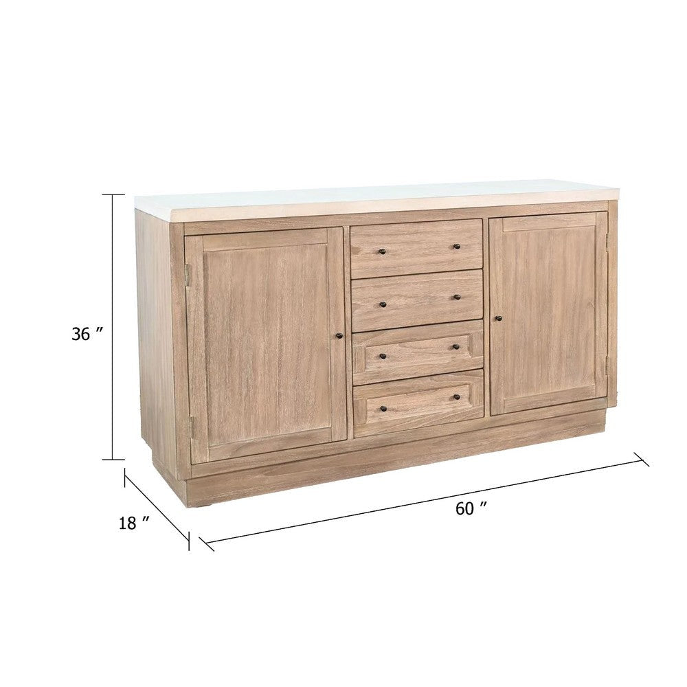 Dilly Sideboard Buffet Cabinet | 60’’ | 4 Drawers 2 Doors | Gray Top BM339924