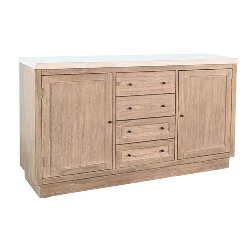 Dilly Sideboard Buffet Cabinet | 60" | 4 Drawers 2 Doors | Gray Top