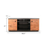 Cicy 78" TV Media Entertainment Cabinet | Black | Brown Solid Wood