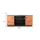 Cicy 78" TV Media Entertainment Cabinet | Black | Brown Solid Wood