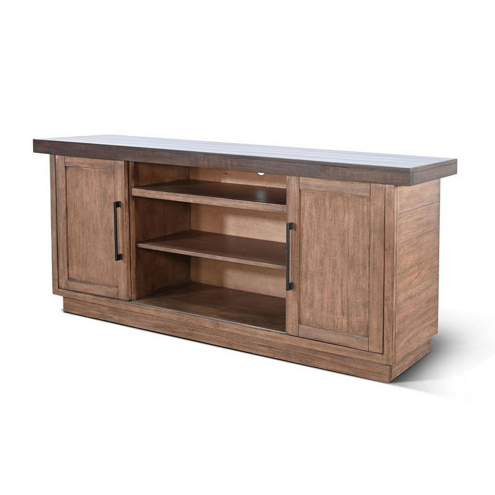 Ceny TV Media Entertainment Console | 78" | 2 Cabinet Doors | Brown
