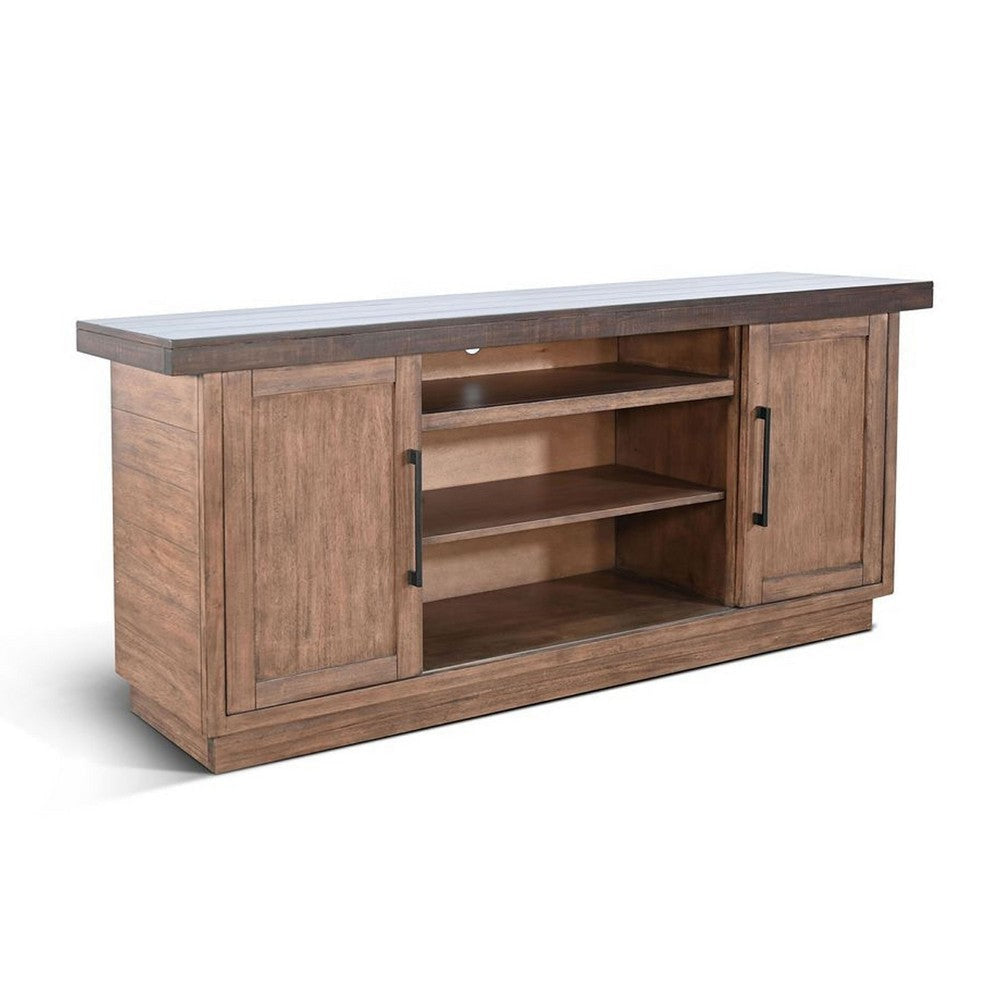 Ceny TV Media Entertainment Console | 78" | 2 Cabinet Doors | Brown