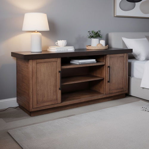 Ceny TV Media Entertainment Console | 78" | 2 Cabinet Doors | Brown