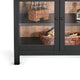 Ric Arched Wine Bar Cabinet | 2 Drawers w 4 Glass Door Shelves | Black BM339932