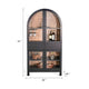 Ric Arched Wine Bar Cabinet | 2 Drawers w 4 Glass Door Shelves | Black BM339932