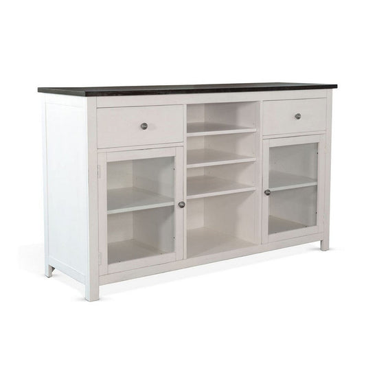 Orso Sideboard Buffet Cabinet | 2 Drawers w Adjustable Shelves | White