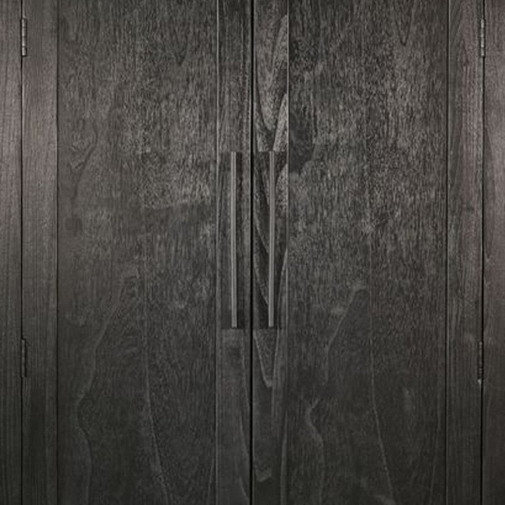 Dyz Arched Storage Cabinet | 2 Doors w Adjustable Shelves | Black Wood