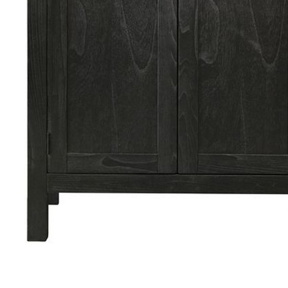 Dyz Arched Storage Cabinet | 2 Doors w Adjustable Shelves | Black Wood BM339934