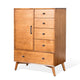 Amy 55" Tall Half Wardrobe Chest | Side Cabinet | Brown Solid Wood