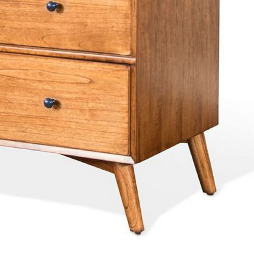 Amy 55" Tall Half Wardrobe Chest | Side Cabinet | Brown Solid Wood