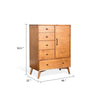Amy 55" Tall Half Wardrobe Chest | Side Cabinet | Brown Solid Wood