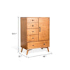 Amy 55’’ Tall Half Wardrobe Chest | Side Cabinet | Brown Solid Wood BM339935