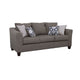 Siya 2pc Living Room Sofa & Loveseat Set | 6 Accent Pillows | Dark Gray BM339936
