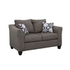 Siya 2pc Living Room Sofa & Loveseat Set | 6 Accent Pillows | Dark Gray BM339936