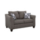 Siya 2pc Living Room Sofa & Loveseat Set | 6 Accent Pillows | Dark Gray BM339936