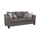 Siya 3pc Living Room Sofa Loveseat & Chair Set | 6 Accent Pillows | Dark Gray BM339937