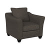 Siya 3pc Living Room Sofa Loveseat & Chair Set | 6 Accent Pillows | Dark Gray BM339937