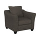 Siya 3pc Living Room Sofa Loveseat & Chair Set | 6 Accent Pillows | Dark Gray BM339937