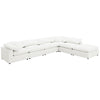 Allias 6pc Modular Sectional Sofa | Ivory White Boucle | 2 Accent Pillows