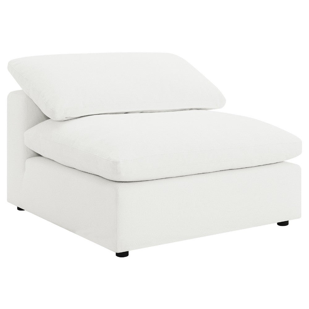 Allias 6pc Modular Sectional Sofa | Ivory White Boucle | 2 Accent Pillows
