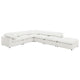 Allias 6pc Modular Sectional Sofa | Ivory White Boucle | 2 Accent Pillows