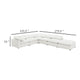 Allias 6pc Modular Sectional Sofa | Ivory White Boucle | 2 Accent Pillows