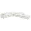 Allias 6pc Modular Sectional Sofa | Ivory White Boucle | 2 Accent Pillows