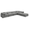 Allias 6pc Modular Sectional Sofa | Classic Gray Boucle | 2 Accent Pillows