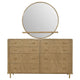 Fij Wide Dresser with Mirror | 8 Drawers Sand Wash Brown | Brass Knobs BM339942