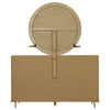 Fij Wide Dresser with Mirror | 8 Drawers Sand Wash Brown | Brass Knobs