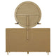 Fij Wide Dresser with Mirror | 8 Drawers Sand Wash Brown | Brass Knobs