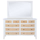 Heo Wide Dresser with Mirror | 10 Drawers | White | Brown Wood Frame BM339944