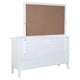 Heo Wide Dresser with Mirror | 10 Drawers | White | Brown Wood Frame