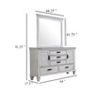 Eli Wide Dresser with Mirror | 5 Drawers 2 Cabinets | Distressed White BM339948