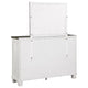 Meki Wide Dresser with Mirror | 7 Drawers | Distressed White Wood BM339950