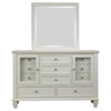 Lila Wide Dresser with Mirror | 11 Drawers 2 Doors | Cream White Wood BM339951