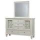 Lila Wide Dresser with Mirror | 11 Drawers 2 Doors | Cream White Wood BM339951