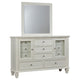 Lila Wide Dresser with Mirror | 11 Drawers 2 Doors | Cream White Wood