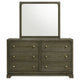 Seon Wide Dresser with Mirror | 6 Drawers | Cocoa Brown | Brass Knobs BM339953
