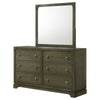 Seon Wide Dresser with Mirror | 6 Drawers | Cocoa Brown | Brass Knobs BM339953