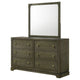 Seon Wide Dresser with Mirror | 6 Drawers | Cocoa Brown | Brass Knobs BM339953