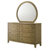 Heon Wide Dresser with Mirror | 8 Drawers | Natural Brown Wood Frame BM339954