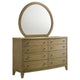 Heon Wide Dresser with Mirror | 8 Drawers | Natural Brown Wood Frame