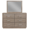 Keno Wide Dresser with Mirror | 6 Drawers | Bar Handles | Barley Brown